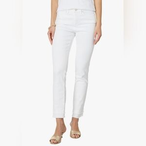 Lilly Pulitzer Women’s White Raw Hem Skinny Jeans Size 10 – Small Spot Flaw